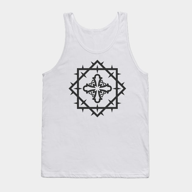 Stylized cross inside a crown of thorns Tank Top by Reformer